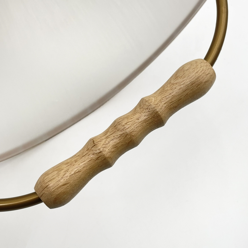 Højdejusterbar pendel RAMONA 1xE27/60W/230V brun/hvid/eg