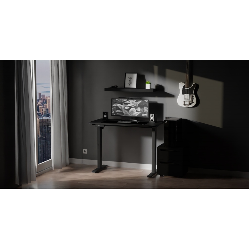 Højdejusterbar skrivebord LEVANO 120x60 cm sort