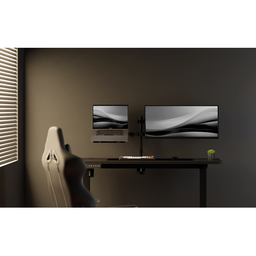 Højdejusterbar skrivebord LEVANO 140x60 cm sort