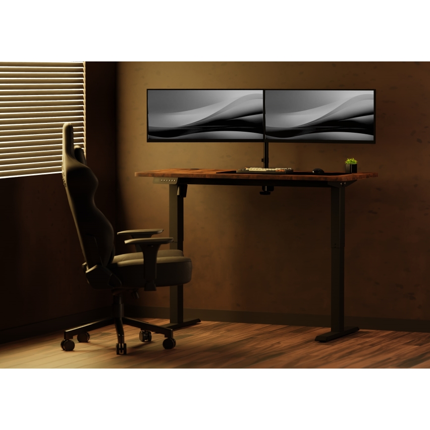 Højdejusterbar skrivebord LEVANO 140x60 cm træ/sort