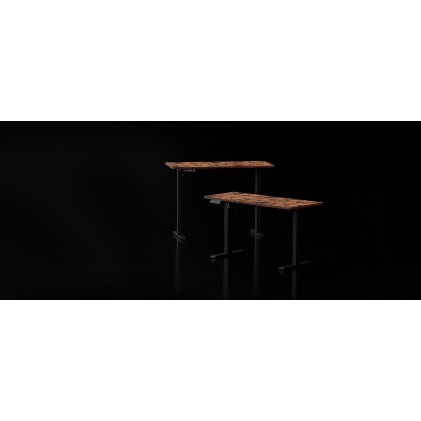 Højdejusterbar skrivebord LEVANO 140x60 cm træ/sort