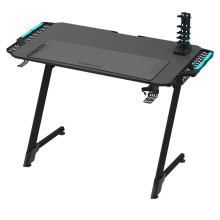 Højdejusterbart gamingbord SNAKE med LED-lys RGB baglygte 100x60 cm sort