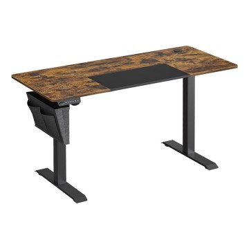 Højdejusterbart skrivebord SOLEA-X brun/sort