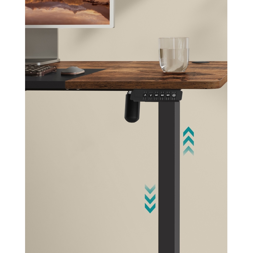 Højdejusterbart skrivebord SOLEA-X brun/sort