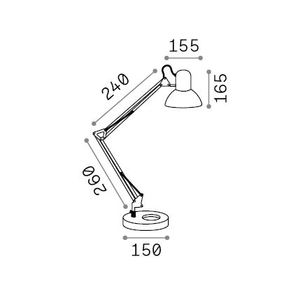 Ideal Lux - Bordlampe 1xE27/42W/230V sort
