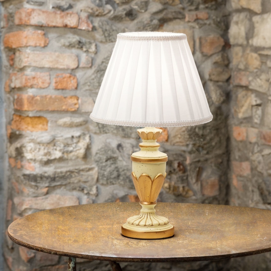 Ideal Lux - Bordlampe FIRENZE 1xE14/40W/230V hvid/guldfarvet