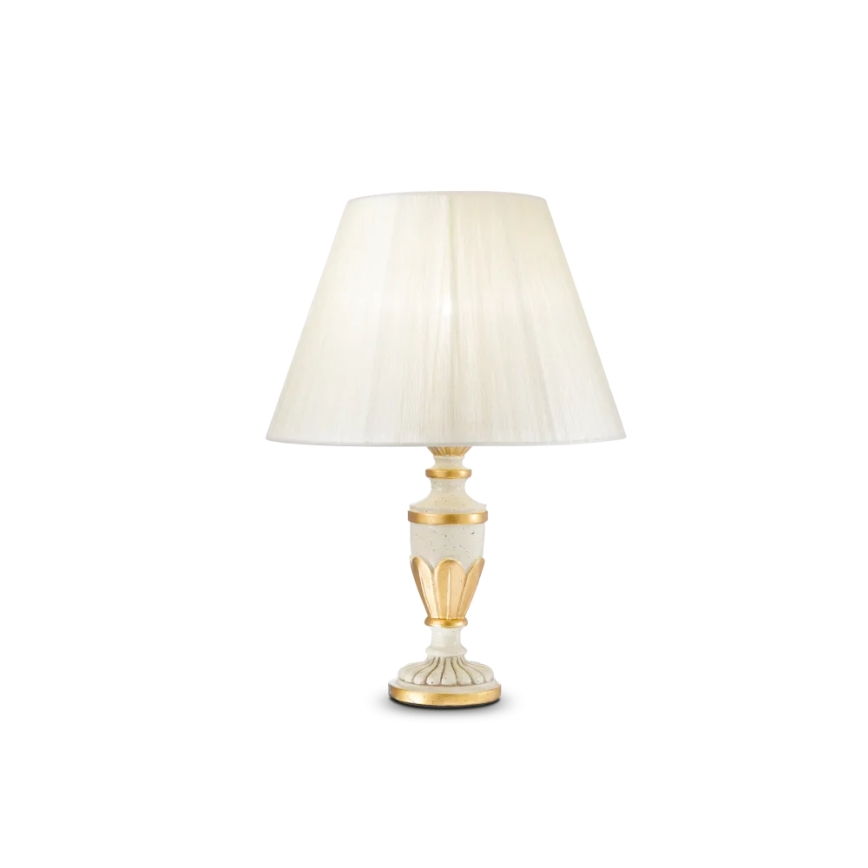 Ideal Lux - Bordlampe FIRENZE 1xE14/40W/230V hvid/guldfarvet