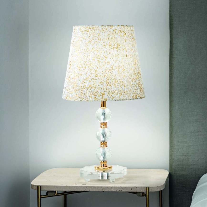 Ideal Lux - Bordlampe i krystal QUEEN 1xE27/60W/230V guldfarvet