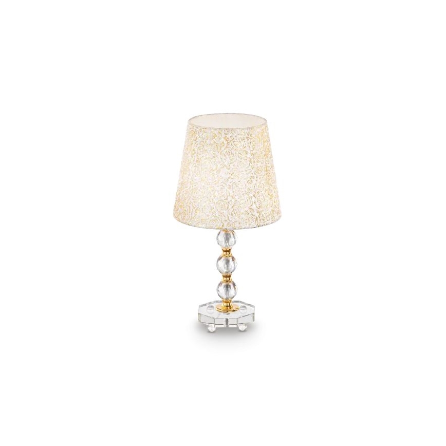 Ideal Lux - Bordlampe i krystal QUEEN 1xE27/60W/230V guldfarvet