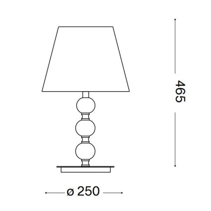 Ideal Lux - Bordlampe i krystal QUEEN 1xE27/60W/230V guldfarvet