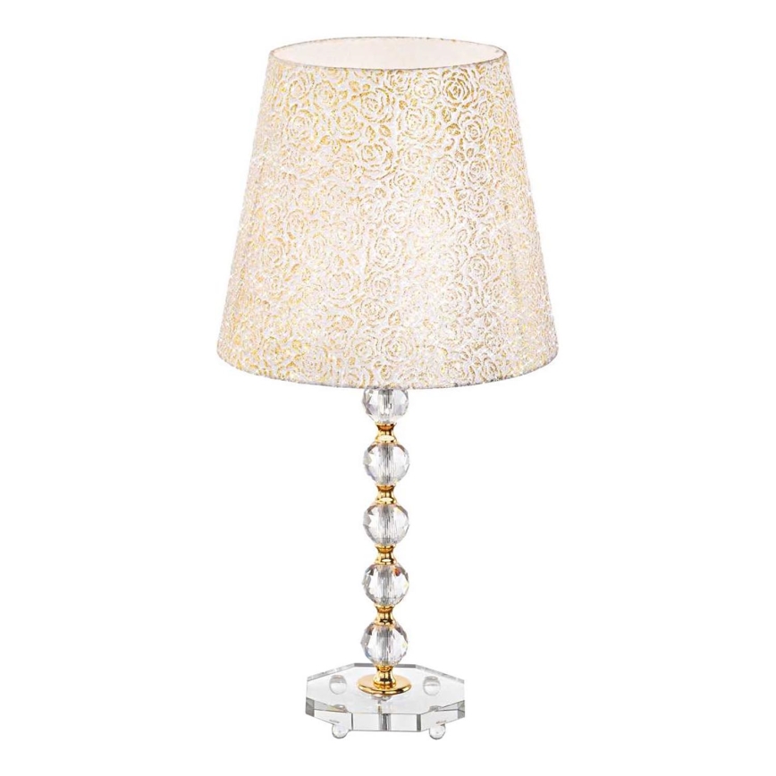 Ideal Lux - Bordlampe i krystal QUEEN 1xE27/60W/230V guldfarvet