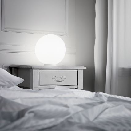 Ideal Lux - Bordlampe MAPA 1xE27/42W/230V Ø 40 cm hvid