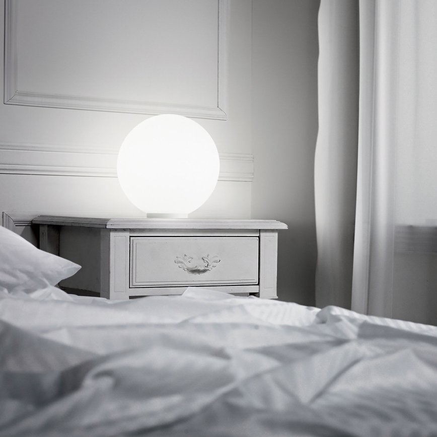 Ideal Lux - Bordlampe MAPA 1xE27/42W/230V Ø 40 cm hvid