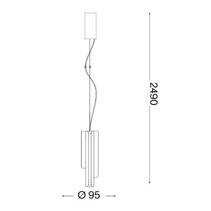 Ideal Lux - LED-dæmpbar pendel med wireophæng DORICA 3xLED/9W/230V CRI 90 Ø 9,5 cm messing