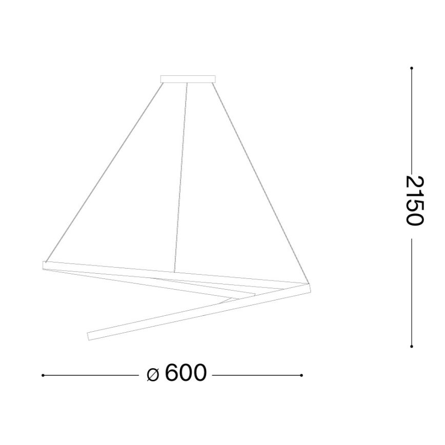 Ideal Lux - Dæmpbar LED-pendel med wireophæng OZ LED/48W/230V Ø 60 cm CRI 90 hvid