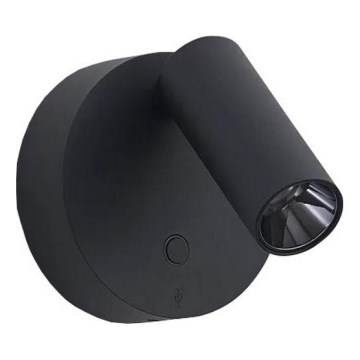 Ideal Lux - ELF LED dæmpbar berøringsbetjent vægspot LED/3W/230V CRI 95 sort