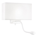 Ideal Lux - Fleksibel LED væglampe HOTEL 1xE27/60W/230V + LED/1,5W hvid