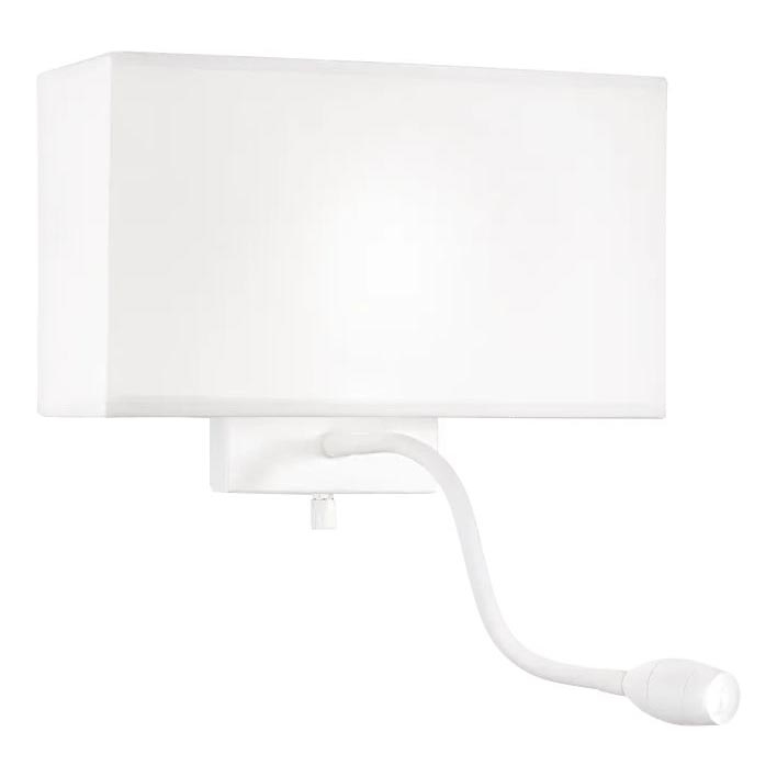 Ideal Lux - Fleksibel LED væglampe HOTEL 1xE27/60W/230V + LED/1,5W hvid