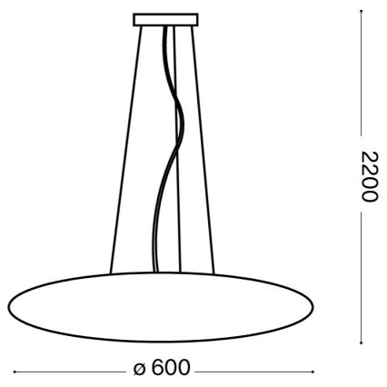 Ideal Lux - GLORY pendel med wire 5xE27/60W/230V Ø 60 cm hvid