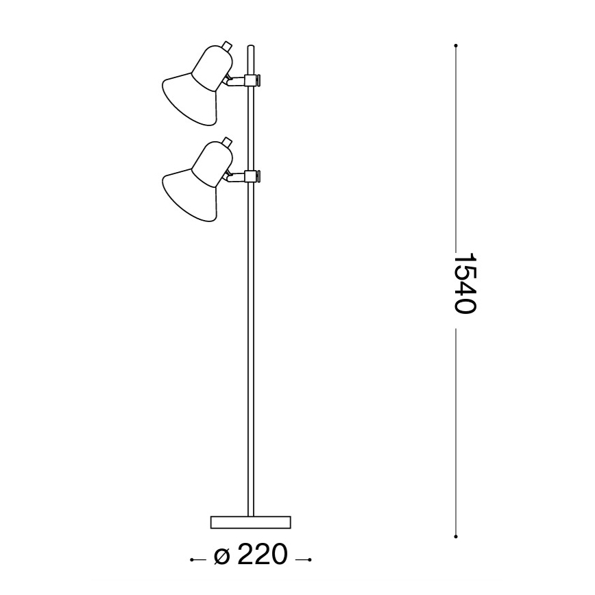 Ideal Lux - Gulvlampe 2xE27/60W/230V sort