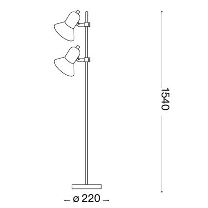 Ideal Lux - Gulvlampe 2xE27/60W/230V sølv
