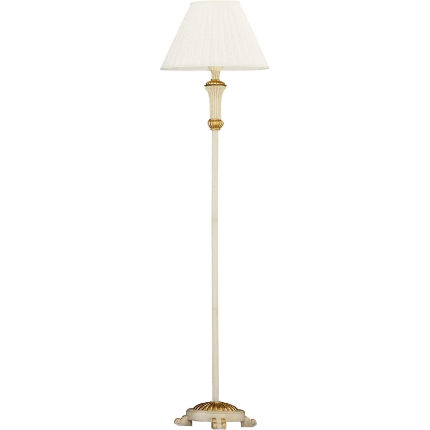 Ideal Lux - Gulvlampe FIRENZE 1xE14/40W/230V hvid/guldfarvet