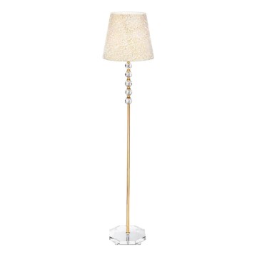 Ideal Lux - Gulvlampe i krystal QUEEN 1xE27/60W/230V guldfarvet