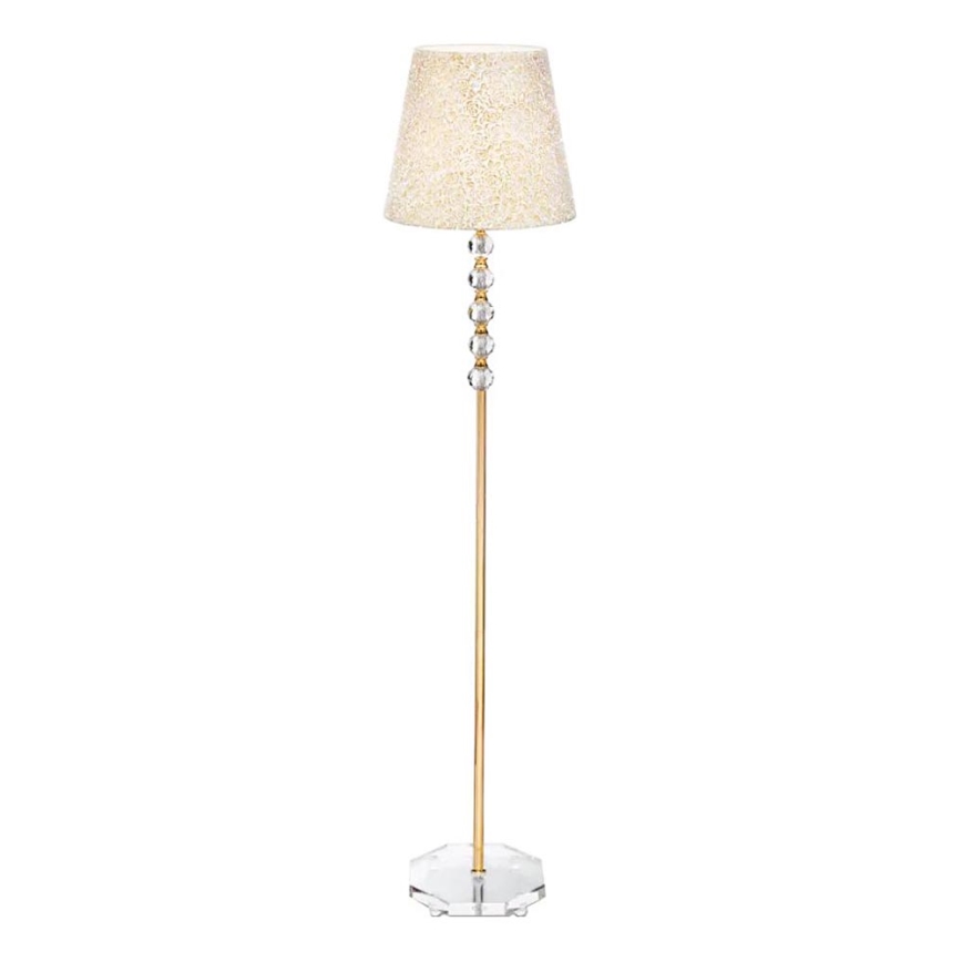 Ideal Lux - Gulvlampe i krystal QUEEN 1xE27/60W/230V guldfarvet