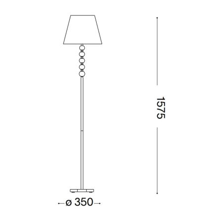 Ideal Lux - Gulvlampe i krystal QUEEN 1xE27/60W/230V guldfarvet