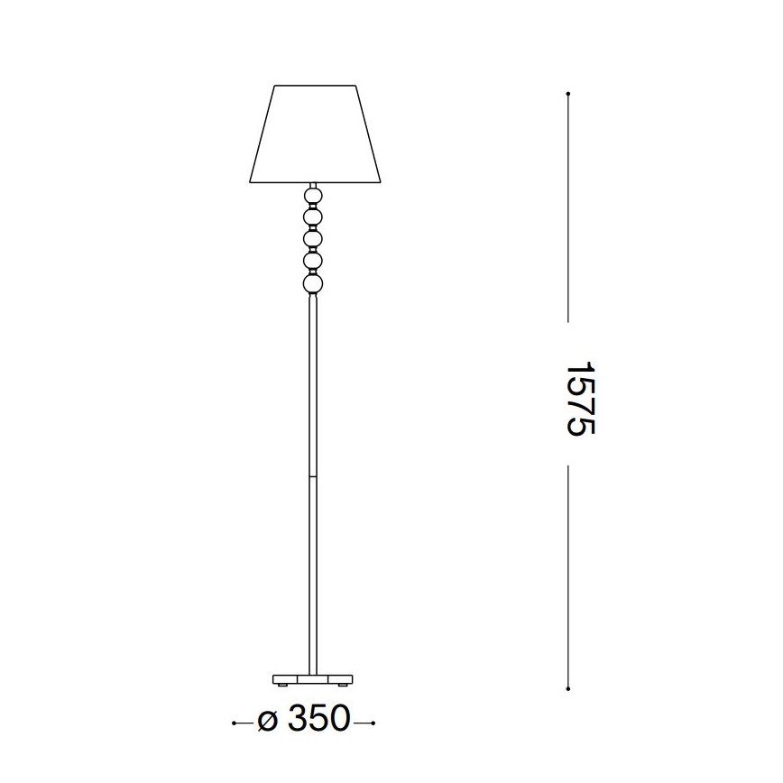 Ideal Lux - Gulvlampe i krystal QUEEN 1xE27/60W/230V guldfarvet