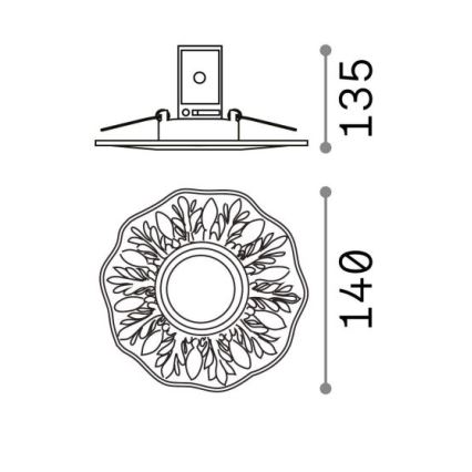 Ideal Lux - Indbygningsspot 1xGU10/50W/230V guld