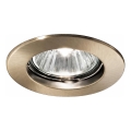 Ideal Lux - Indbygningsspot JAZZ 1xGU10/50W/230V Ø 7,7 cm bronze