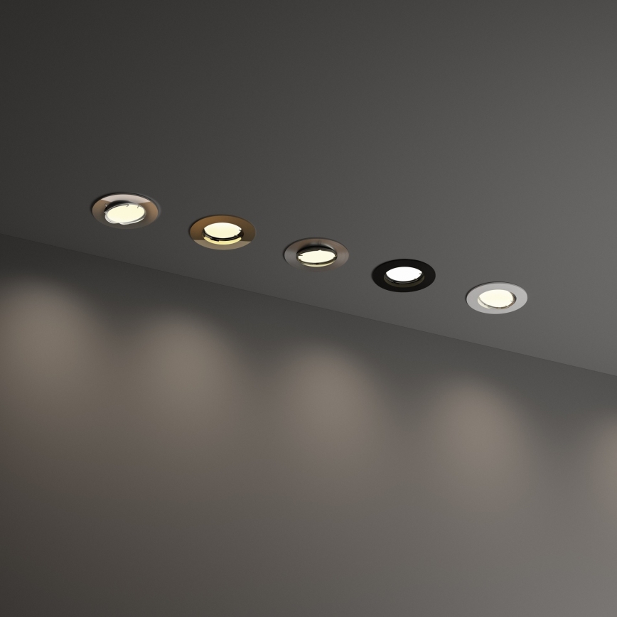 Ideal Lux - Indbygningsspot SWING 1xGU10/28W/230V Ø 8,2 cm mat krom