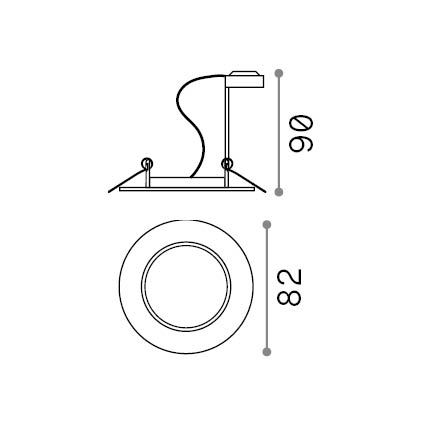 Ideal Lux - Indbygningsspot SWING 1xGU10/28W/230V Ø 8,2 cm mat krom
