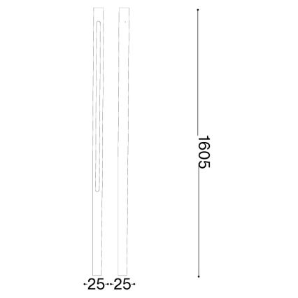 Ideal Lux - JEDI LED udendørslampe LED/25W/230V 160 cm CRI 90 IP65 antracit