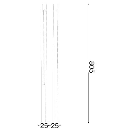 Ideal Lux - JEDI udendørs LED-lampe LED/12W/230V 80 cm CRI 90 IP65 antracit