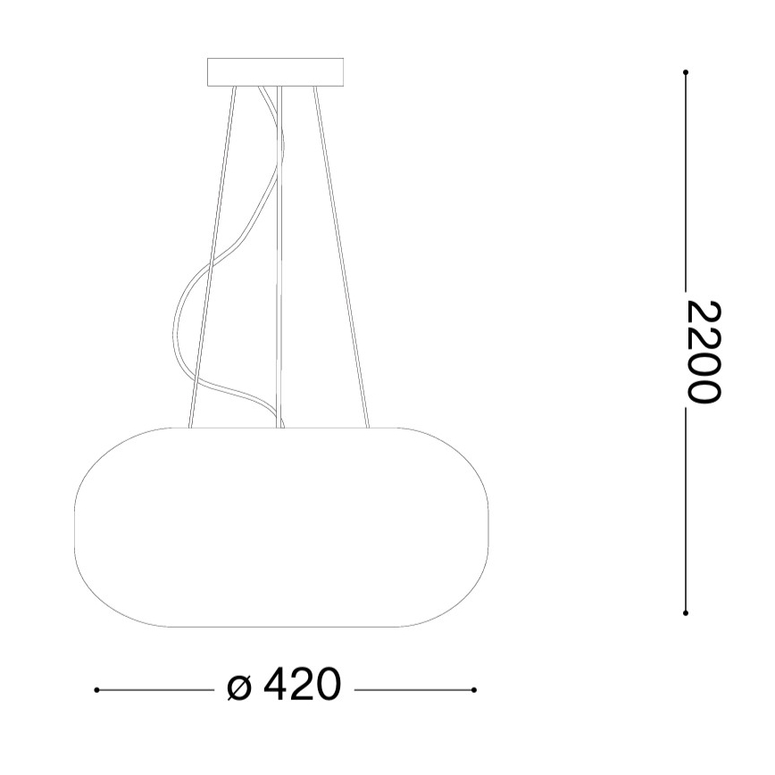 Ideal Lux - Kablet pendel ULISSE 3xE27/60W/230V Ø 42 cm hvid