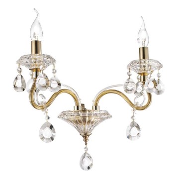 Ideal Lux - Krystal væ lampe NEGRESCO 2xE14/28W/230V guldfarvet