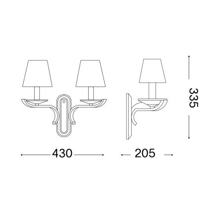 Ideal Lux - Krystal væ lampe PEGASO 2xE14/28W/230V guldfarvet