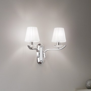 Ideal Lux - Krystal væglampe PEGASO 2xE14/28W/230V blank krom
