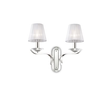 Ideal Lux - Krystal væglampe PEGASO 2xE14/28W/230V blank krom