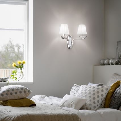 Ideal Lux - Krystal væglampe PEGASO 2xE14/28W/230V blank krom