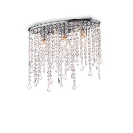 Ideal Lux - Krystalloftlampe RAIN 3xE14/40W/230V poleret krom