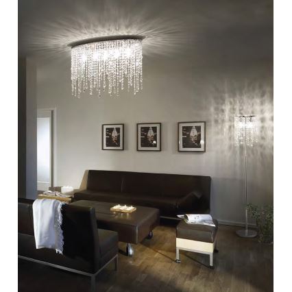 Ideal Lux - Krystalloftlampe RAIN 3xE14/40W/230V poleret krom