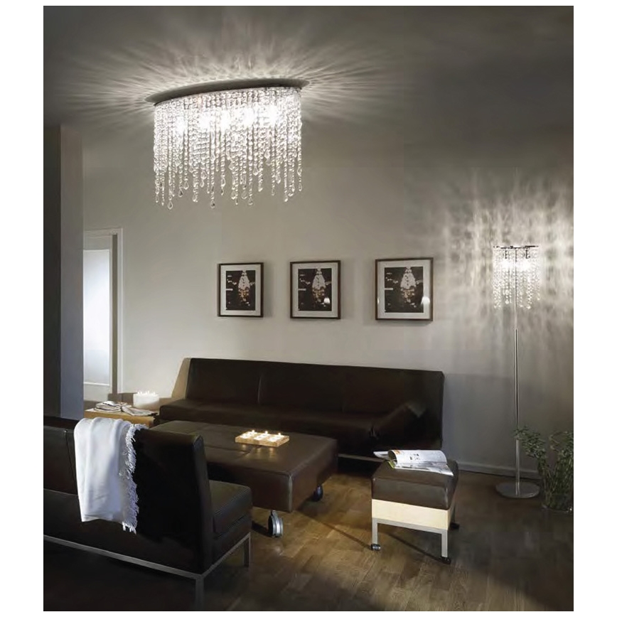 Ideal Lux - Krystalloftlampe RAIN 3xE14/40W/230V poleret krom