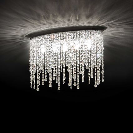 Ideal Lux - Krystalloftlampe RAIN 3xE14/40W/230V poleret krom