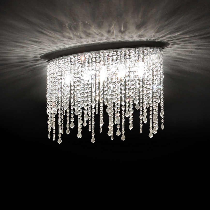 Ideal Lux - Krystalloftlampe RAIN 3xE14/40W/230V poleret krom
