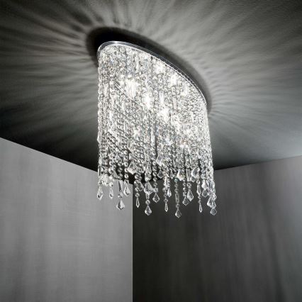 Ideal Lux - Krystalloftlampe RAIN 3xE14/40W/230V poleret krom