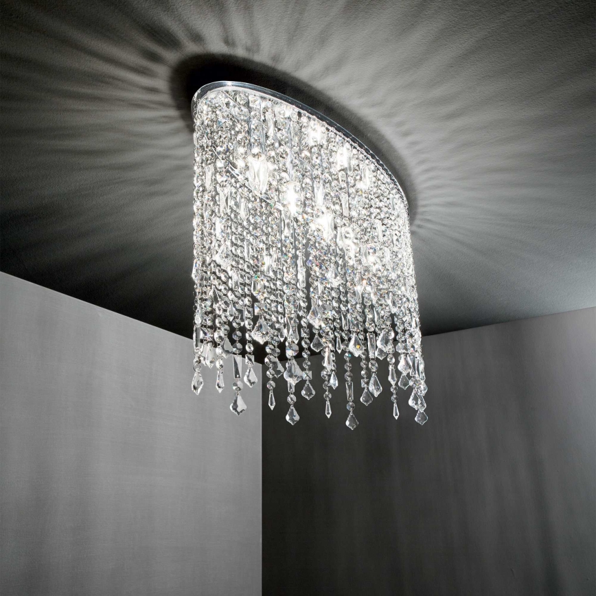 Ideal Lux - Krystalloftlampe RAIN 3xE14/40W/230V poleret krom