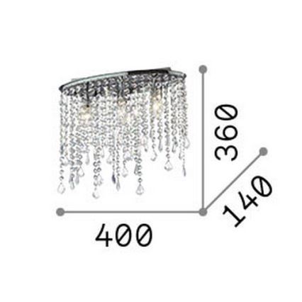 Ideal Lux - Krystalloftlampe RAIN 3xE14/40W/230V poleret krom